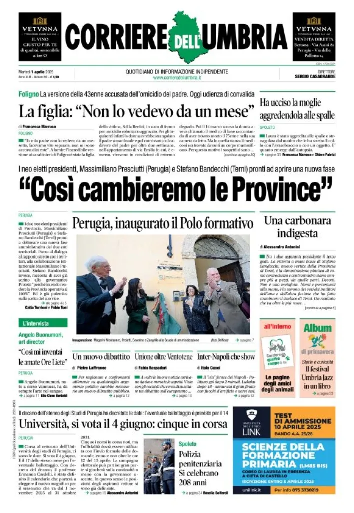 Prima-pagina-corriere umbria-del-2025-04-01